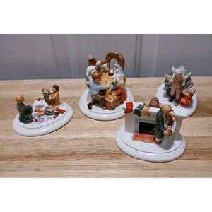 Sebastian Miniatures Christmas Themes Lot Of 4 Collectors Christmas Series
